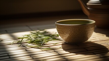 Zen moment with green tea