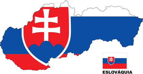SLOVAKIA FLAG MAP