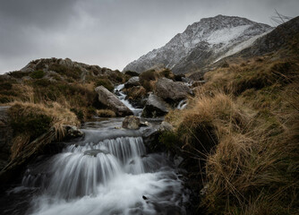 Small waterfall below Tryfan, Snowdonia.