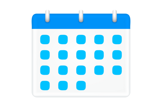 Calendar assignment. Planning concept. 3D file PNG illustration for use in various graphic designs.