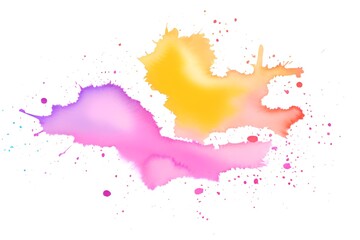 Obraz premium Colored watercolor spots, blots isolated on white background
