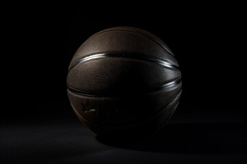 A black round basketball isolated on white. Generative AI
