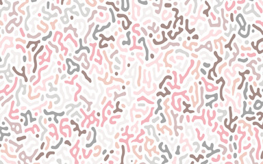 Colorful turing pattern background. Curves and dots. Seamless pattern in memphis style. Vector illustration