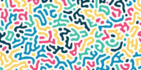 Abstract multicolor pattern reaction biology diffusion turing on white background poster cover design. Vector illustration.