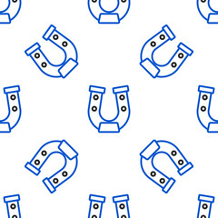 Line Horseshoe icon isolated seamless pattern on white background. Colorful outline concept. Vector