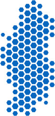 hexagon shape qatar map.