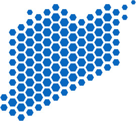 hexagon shape syria map.