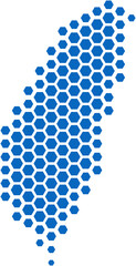 hexagon shape taiwan map.