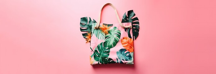 Obraz na płótnie Canvas summer bag, tote bag, tratan bag , straw bag with generative ai
