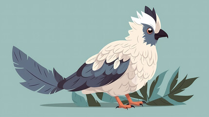 A Cute Cuckatoo - A Flat Design Illustration - AI Generative
