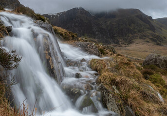 Waterfall below Y Garn, Snowdonia.