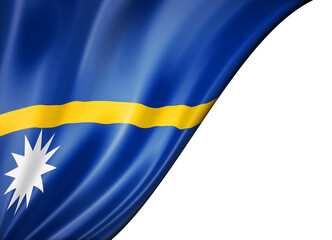 Nauru flag isolated on white banner
