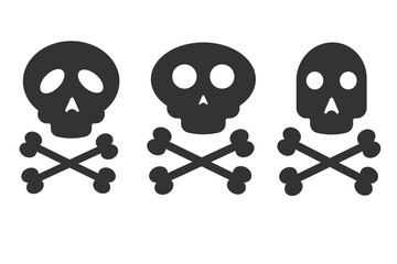 Crossbones icon. Pirate set emblem vector ilustration.