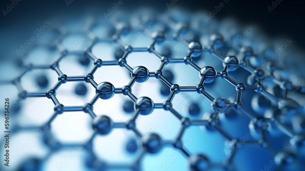 Poster a detailed macro view of a nanotechnology molecule fiber, showcasing the intricate structure and con