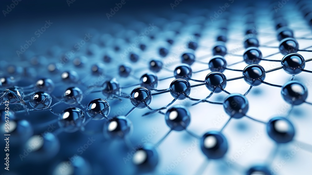 Poster a detailed macro view of a nanotechnology molecule fiber, showcasing the intricate structure and con