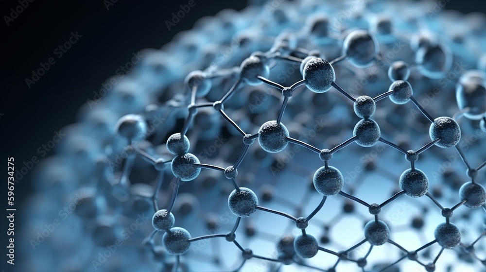 Poster a detailed macro view of a nanotechnology molecule fiber, showcasing the intricate structure and con