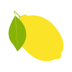 Lemon flat icon on white background for design.