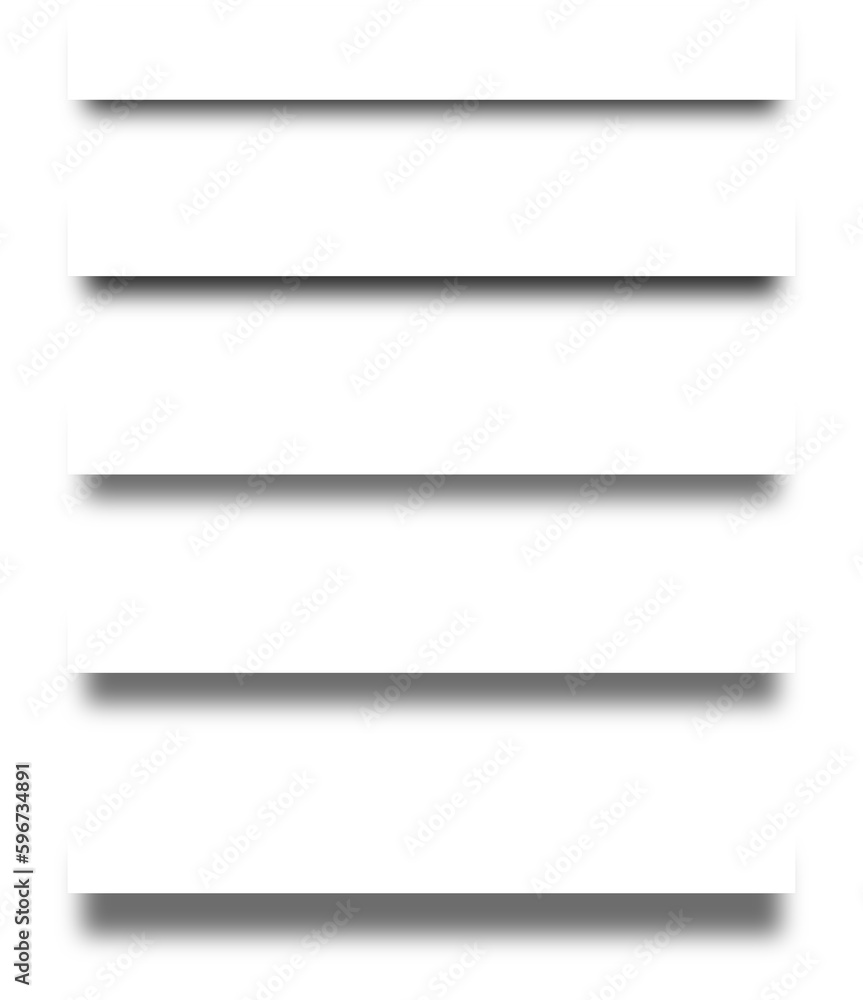 Poster realistic paper shadow on transparent background. realistic paper shadow effects. set of realistic p