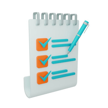 To do list illustration 3D rendering icon isolated, perfect for business presentation