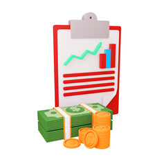 Profit business illustration 3D rendering icon isolated, perfect for business presentation