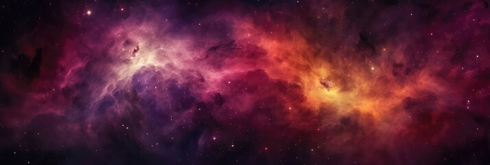 Red Purple Yellow Space , Panoramic Background. Generative AI