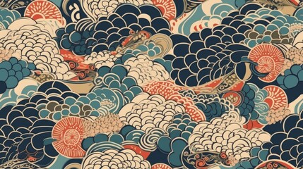 Seamless Intricate Japanese Traditional Pattern