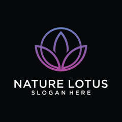 lotus flower vector template, with line shades and company logo