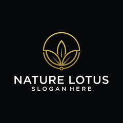 lotus flower vector template, with line shades and company logo