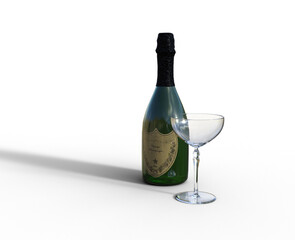 Vintage Champagne with Glass