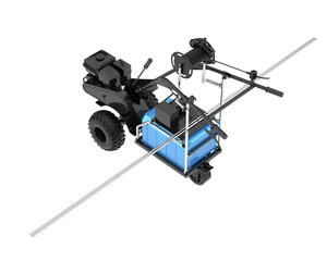 Cultivator machine isolated on transparent background. 3d rendering - illustration