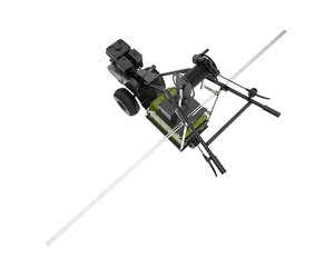 Cultivator machine isolated on transparent background. 3d rendering - illustration