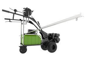 Cultivator machine isolated on transparent background. 3d rendering - illustration