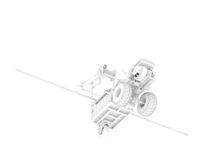 Cultivator machine isolated on transparent background. 3d rendering - illustration