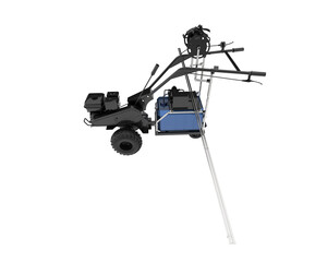 Cultivator machine isolated on transparent background. 3d rendering - illustration