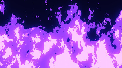 アニメ風の燃え盛る紫色の炎の背景イラスト