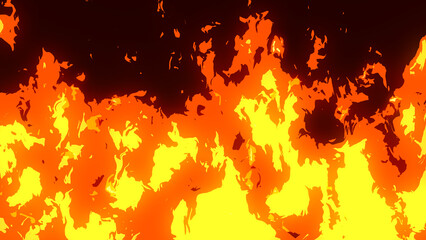 アニメ風の燃え盛る炎の背景イラスト