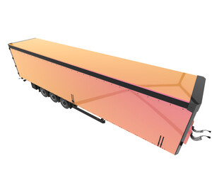 Truck trailer isolated on transparent background. 3d rendering - illustration