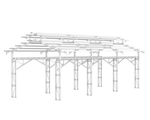 Factory frame isolated on transparent background. 3d rendering - illustration