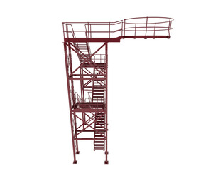 Silo staircase isolated on transparent background. 3d rendering - illustration