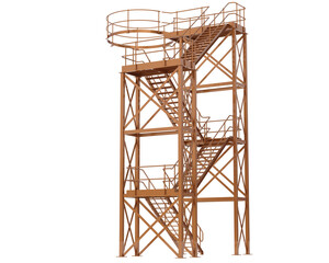 Silo staircase isolated on transparent background. 3d rendering - illustration