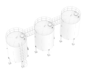 Silo isolated on transparent background. 3d rendering - illustration