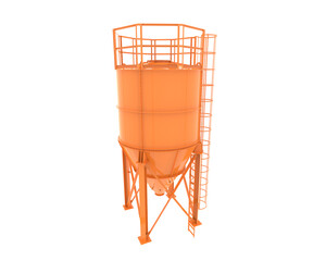 Silo isolated on transparent background. 3d rendering - illustration