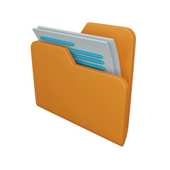 Document folder 3D rendering icon isolated, perfect for business presentation