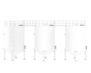 Silo isolated on transparent background. 3d rendering - illustration © Elscar Studios