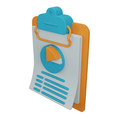 Documents reporting paper 3D rendering icon isolated, perfect for business presentation