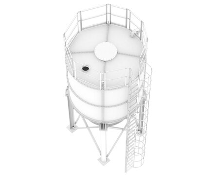 Silo isolated on transparent background. 3d rendering - illustration