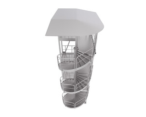 Spiral staircase isolated on transparent background. 3d rendering - illustration