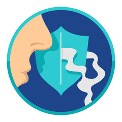 Odor neutralizer sign - nose and shield