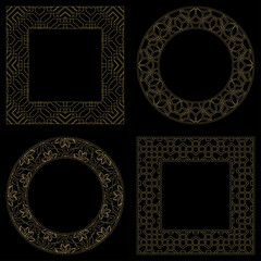 Wenzel, decorative frames. Vector logo, template, labels, and icons. Vector illustration.