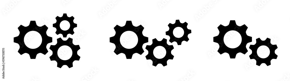 Poster gear icon vector collection. cog wheel and gears setting isolated. symbol of setting in flat design.